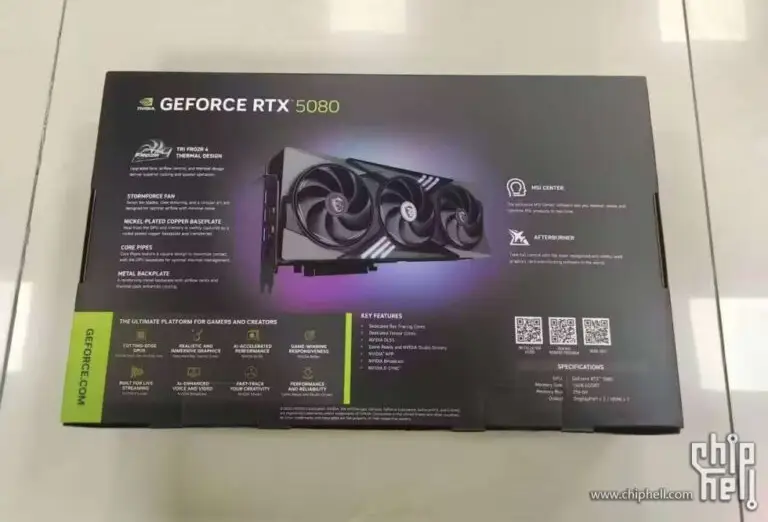 MSI GeForce RTX 5080 Box Leak: Unveiling Key Specs 1 rtx 5080 box msi